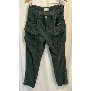 We the Free | Free People Corduroy Pants Womens Green Ankle Zipper Hipster- 28